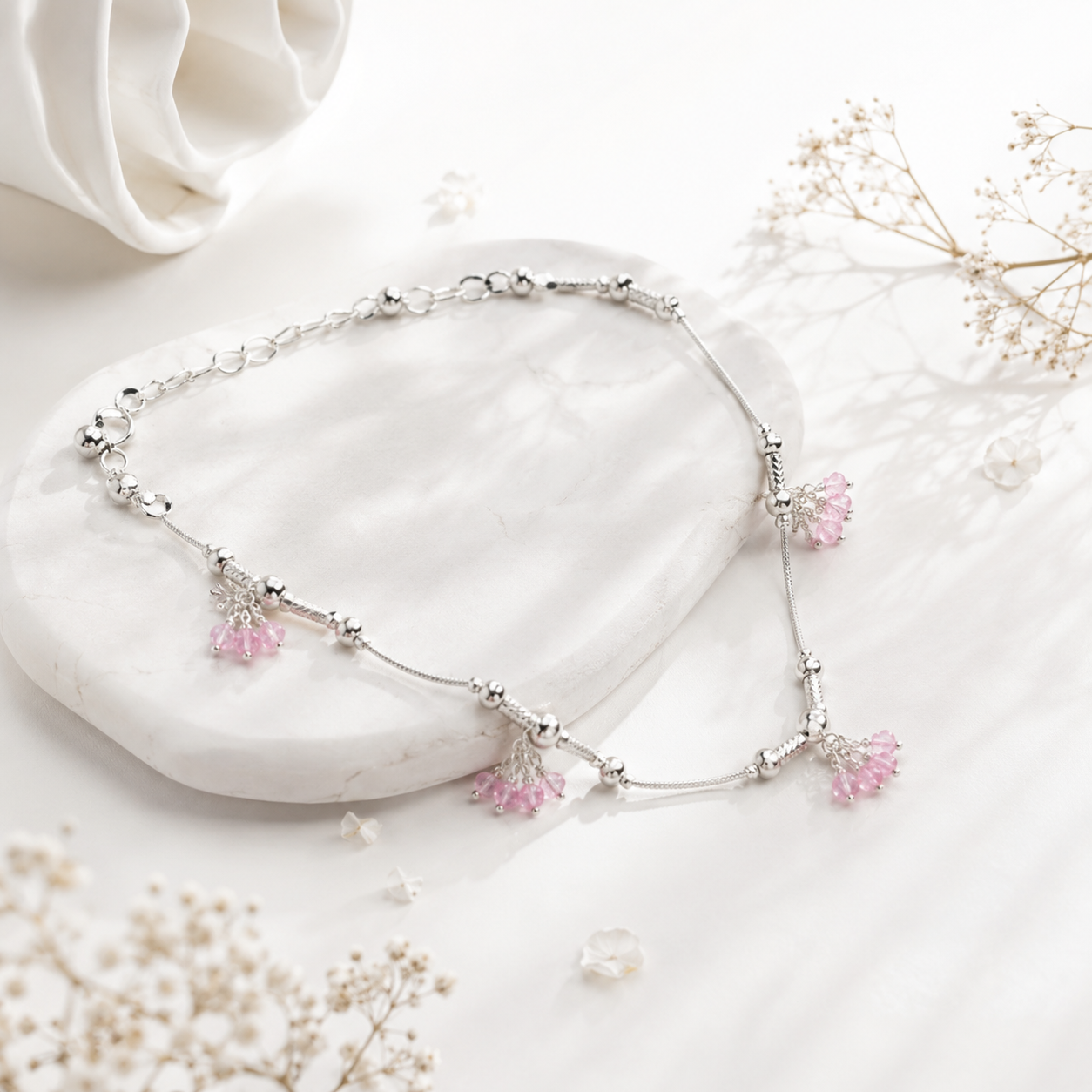 Rosé Crystal Anklet